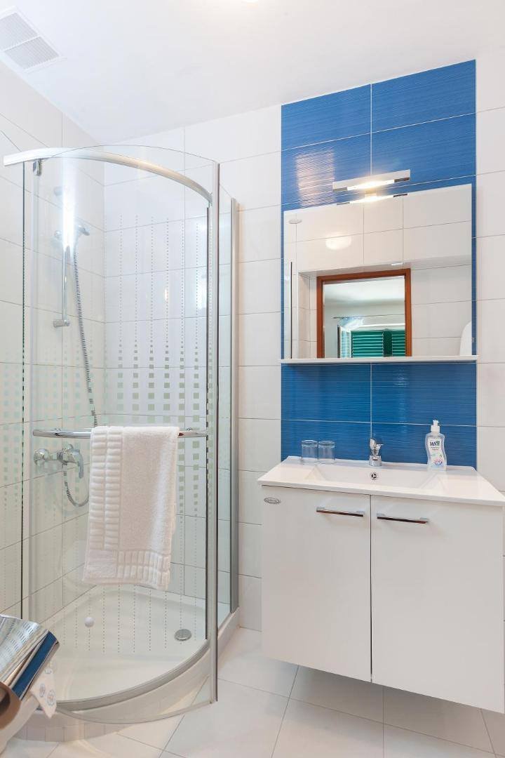 Villa Rosa: private bathroom with shower and washbasin